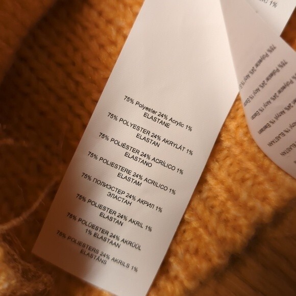 Missguided Cardigan Sweater Womens Size 6/8 Cable Knit Heart Yellow Orange - Picture 5 of 7